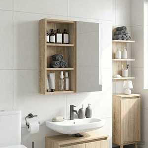 vidaXL Dulap de perete pentru baie Stejar Sonoma 30 x 10 x 60, 5 cm imagine