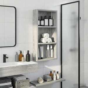 vidaXL Dulap de perete pentru baie Sonoma gri 30 x 10 x 60, 5 cm imagine