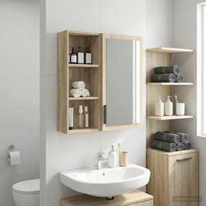 vidaXL Dulap de perete pentru baie Stejar Sonoma 30 x 14 x 70 cm imagine