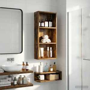 vidaXL Dulap de perete pentru baie Stejar Afumat 30 x 14 x 70 cm imagine