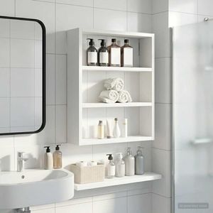 vidaXL Dulap de perete pentru baie Alb 40 x 10 x 50 cm Lemn prelucrat imagine