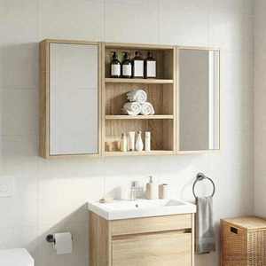 vidaXL Dulap de perete pentru baie Stejar Sonoma 40 x 10 x 50 cm imagine