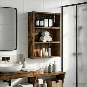 vidaXL Dulap de perete pentru baie Stejar Afumat 40 x 10 x 50 cm imagine