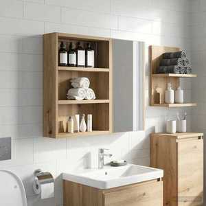 vidaXL Dulap de perete pentru baie Stejar artizanal 40 x 10 x 50 cm imagine