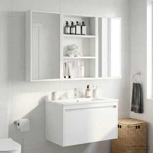 vidaXL Dulap de perete pentru baie cu raft Alb 40 x 10 x 60, 5 cm imagine