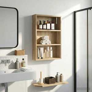 vidaXL Dulap de perete pentru baie Stejar Sonoma 40 x 10 x 60, 5 cm imagine