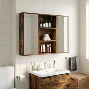 vidaXL Dulap de perete pentru baie Stejar Afumat 40 x 14 x 70 cm imagine
