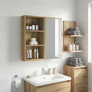 vidaXL Dulap de perete pentru baie Stejar artizanal 40 x 14 x 70 cm imagine