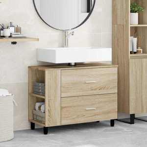 vidaXL Unitate Vanity pentru Baie Stejar Sonoma 80 x 35 x 60 cm imagine