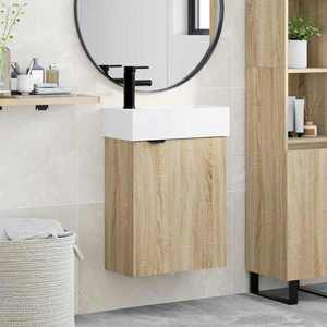 vidaXL Unitate de baie cu robinet Stejar Sonoma 45, 5 x 22, 5 x 84 cm imagine