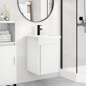 vidaXL Unitate de baie cu robinet Alb 42 x 40 x 74, 5 cm imagine
