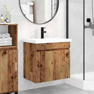 vidaXL Unitate de baie cu robinet Lemn vechi 61 x 40 x 74, 5 cm imagine