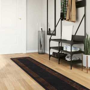 vidaXL Covor Runner MARSA Negru 50 x 450 cm Poliester și PVC imagine