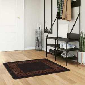 vidaXL Covor Runner MARSA Negru 100 x 100 cm Poliester și PVC imagine
