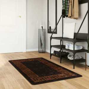 vidaXL Covor Runner MARSA Negru 100 x 200 cm Poliester și PVC imagine