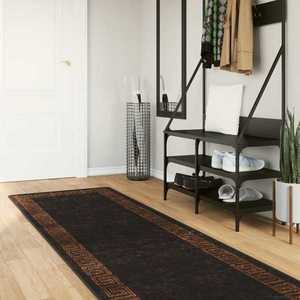 vidaXL Covor Runner MARSA Negru 100 x 350 cm Poliester și PVC imagine