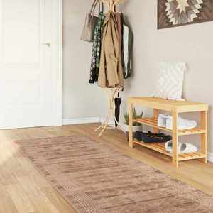 vidaXL Covor Runner MARSA Alb 100 x 400 cm Poliester și PVC imagine