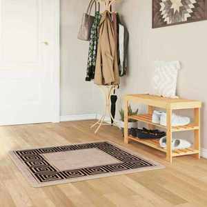 vidaXL Covor Runner MARSA Negru 100 x 100 cm Poliester și PVC imagine