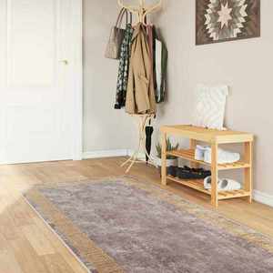 vidaXL Covor Runner MARSA Gri 100 x 250 cm Poliester și PVC imagine