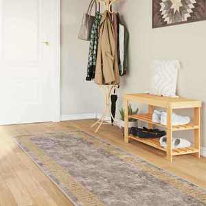 vidaXL Covor Runner MARSA Gri 100 x 400 cm Poliester și PVC imagine