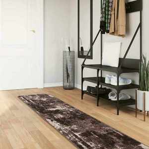 vidaXL Covor Runner MARSA Negru 50 x 450 cm Poliester și PVC imagine