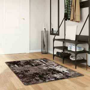 vidaXL Covor Runner MARSA Negru 100 x 200 cm Poliester și PVC imagine