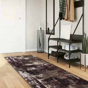 vidaXL Covor Runner MARSA Negru 100 x 400 cm Poliester și PVC imagine
