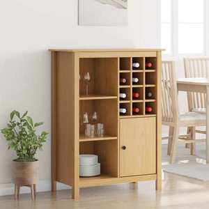 vidaXL Cabinet pentru vin HILL Maro miere 79.5 x 40 x 107.5 cm imagine