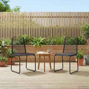 vidaXL Scaune de grădină 2 pcs Negru 48 x 55 x 89, 5 cm Ratan imagine