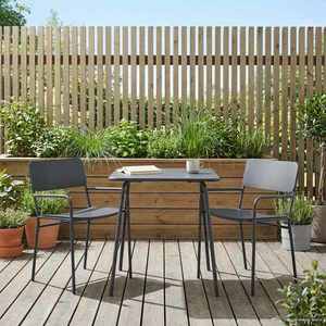 vidaXL Scaune de grădină 2 pcs Antracit 51 x 55 x 81 cm Oțel imagine