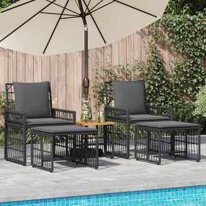 vidaXL Set de Mobilier pentru Exterior 5 pcs Negru și Gri închis imagine