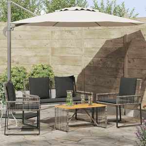 vidaXL Set de Mobilier pentru Exterior 9 pcs Gri și gri închis imagine