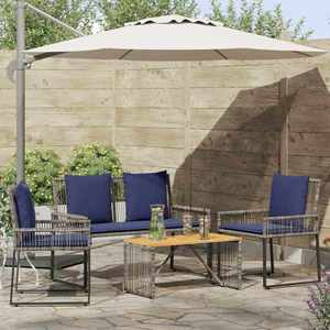 vidaXL Set de Mobilier pentru Exterior 9 pcs Gri și albastru marin imagine