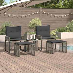vidaXL Set de Mobilier pentru Exterior 11 pcs Gri și gri închis imagine