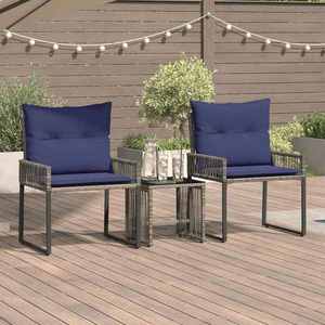 vidaXL Set de Mobilier pentru Exterior 7 pcs Gri și albastru marin imagine