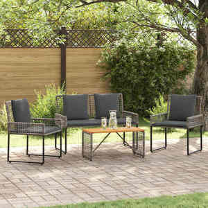 vidaXL Set de Mobilier pentru Exterior cu pernă oțel imagine