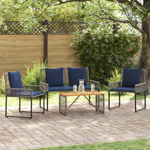 vidaXL Set de Mobilier pentru Exterior cu pernă oțel imagine