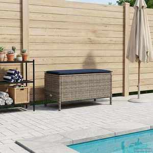 vidaXL Taburet pentru grădină Gri și albastru marin 80 x 38 x 42 cm imagine