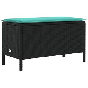 vidaXL Taburet pentru grădină Negru și Turcoaz 80 x 38 x 42 cm imagine