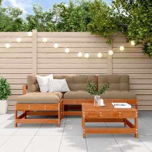 vidaXL Set de lounge pentru grădină 5 pcs Maro ceruit imagine
