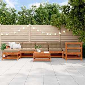 vidaXL Set de lounge pentru grădină 8 pcs Maro ceruit imagine