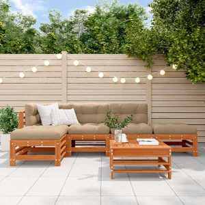 vidaXL Set de lounge pentru grădină 6 pcs Maro ceruit imagine