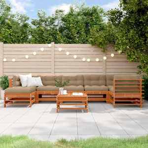 vidaXL Set de lounge pentru grădină 8 pcs Maro ceruit imagine