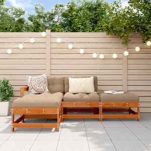 vidaXL Set de lounge pentru grădină 4 pcs Maro ceruit imagine