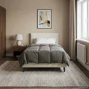 vidaXL Pilotă de vară Patos Gri deschis 155 x 200 cm Microfibră imagine