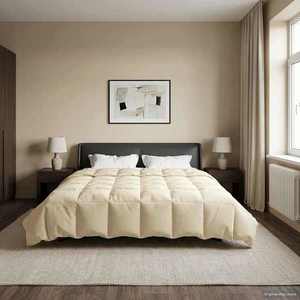 vidaXL Duvet complet pe tot parcursul anului Patos Crem 240 x 260 cm imagine