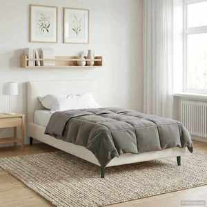 vidaXL Duvet de iarnă Patos Gri deschis 135 x 200 cm Microfibră imagine