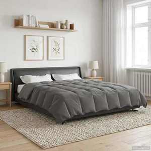 vidaXL Duvet de iarnă Patos Gri deschis 200 x 240 cm Microfibră imagine