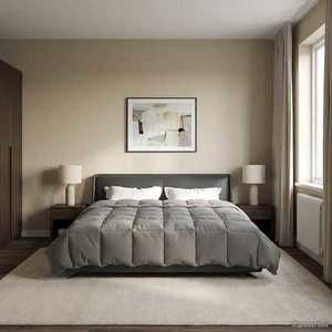 vidaXL Duvet de iarnă Patos Gri deschis 200 x 220 cm Microfibră imagine