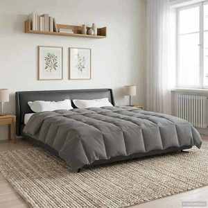 vidaXL Duvet de iarnă Patos Gri deschis 220 x 260 cm Microfibră imagine